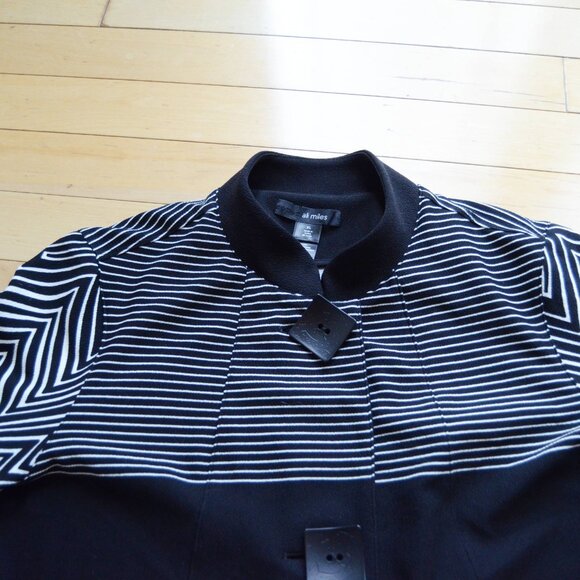 Ali Miles Black White Babydoll Jacket Size XL - Picture 2 of 11